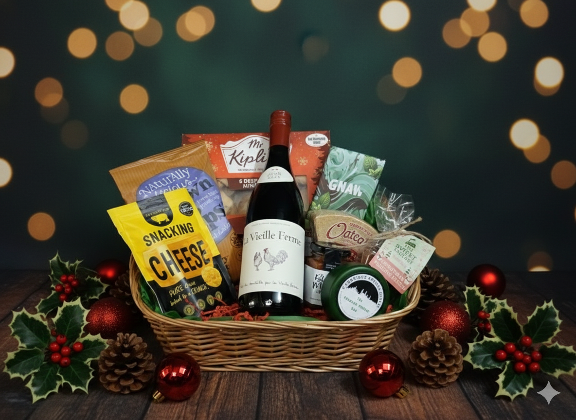 50 red wine basket Christmas 